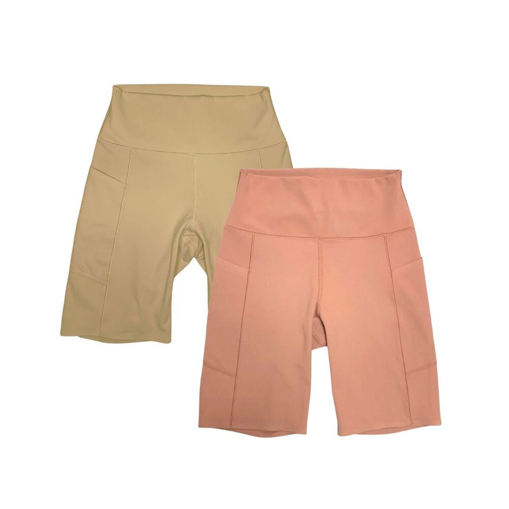Uniqlo AIRism Biker Shorts 2-Pack Bundle Women’s XS Beige Pink High Rise Activew